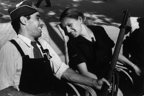 SPAIN. Barcelona. August 1936. Loyalist militiaman and militiawoman.